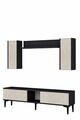 Comoda TV, Hanah Home, Didema 150, 150x40.5x30 cm, Antracit / Travertin