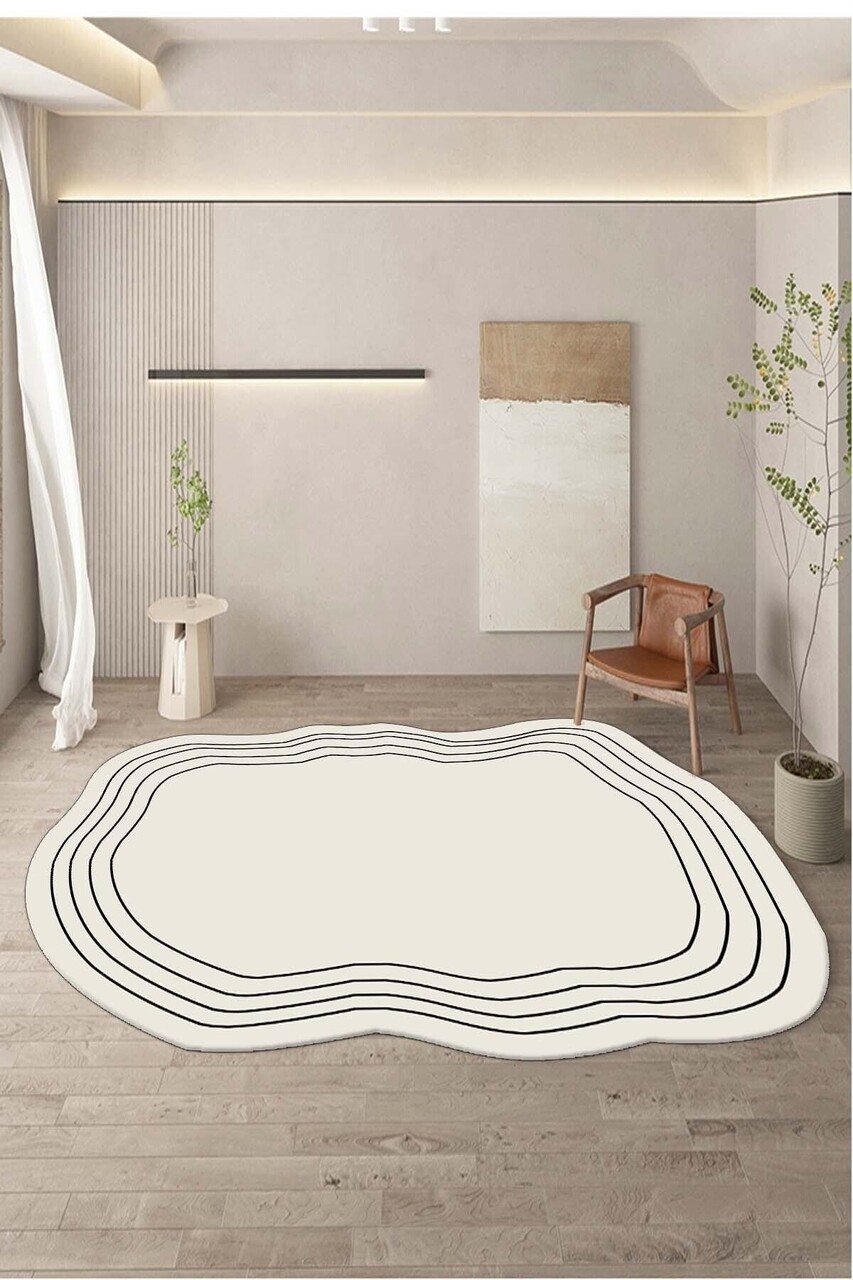 Covor, CLR-0000520-007, 100x150 cm, Poliester, Alb
