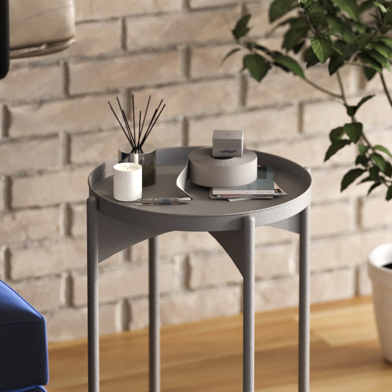Masuta de cafea, Cerritos, Shb-002-D, 44x57x44 cm, Metal, Gri - 2 | YEO