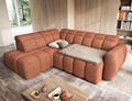 Coltar extensibil stanga 4 locuri ELTAP, LT-30COR, Falconn, 258x208x107 cm, lemn/poliester, caramiziu