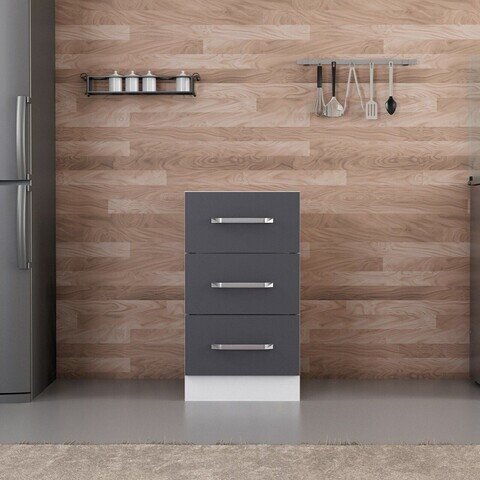 Dulap pentru bucatarie, Hanah Home, Minar, 45x87x58 cm, Alb / Antracit