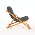 Scaun de gradina, Meya Dekor, My006, 59x90x44 cm, Lemn de fag, Gri / Natural