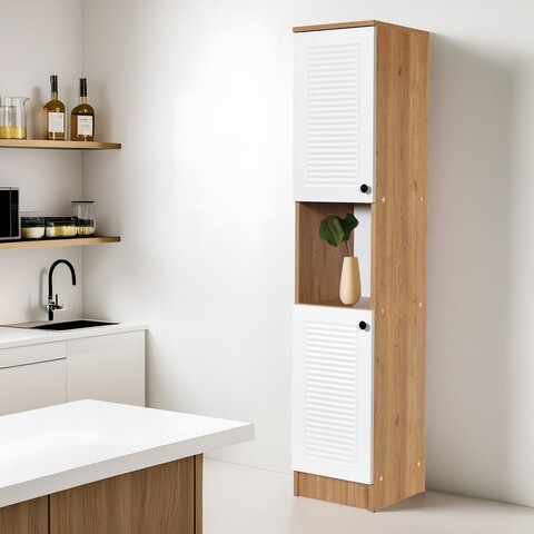 Dulap multifunctional, Tuvalle, Tuval 078, 35.2x171.8x37.8 cm, Stejar / Alb