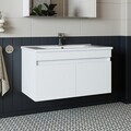 Dulap de baie cu chiuvetă, Hanah Home, 1049, 85x48x45.5 cm, MDF-LAM, Alb mat