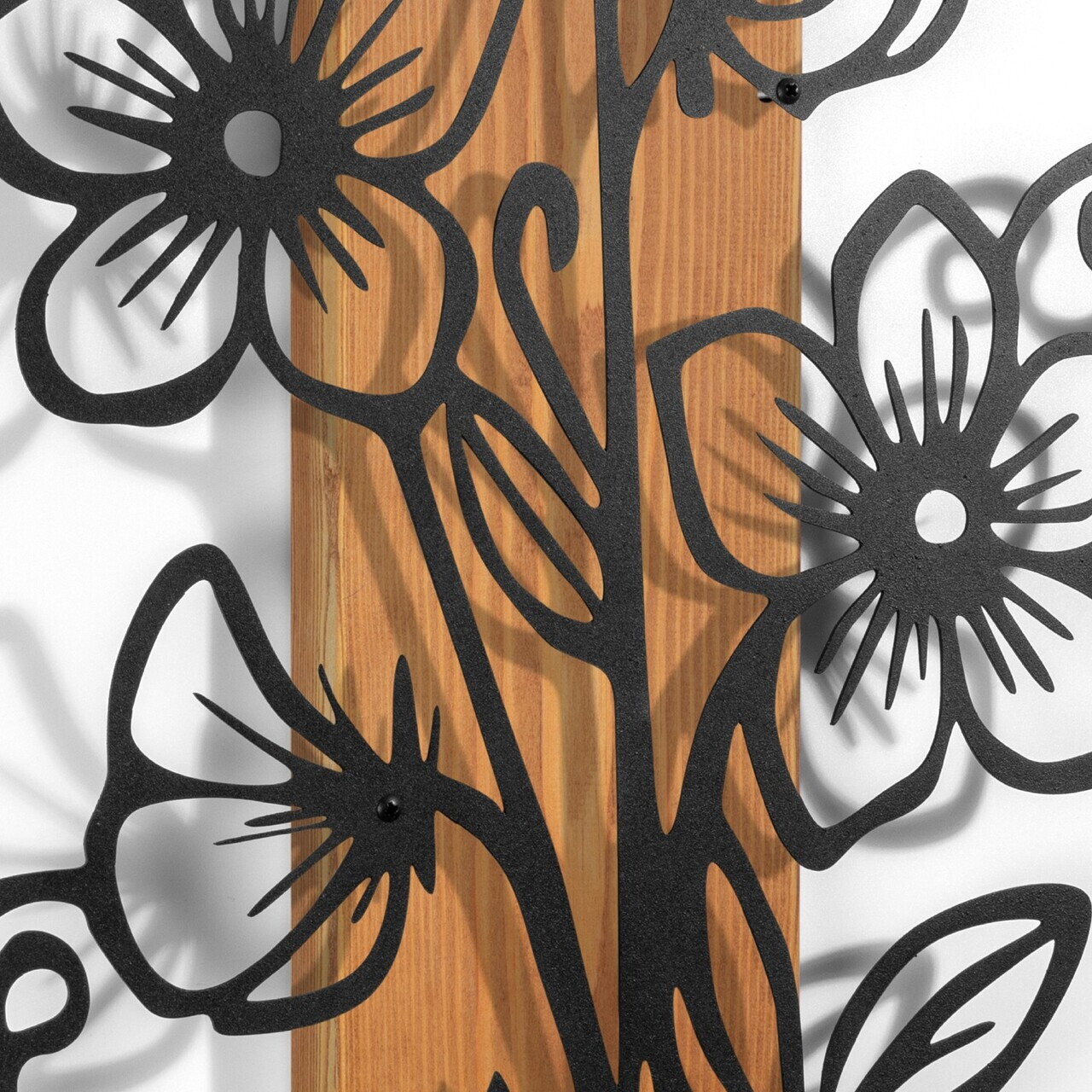 Decoratiune de perete, Fleuria, Cadru: Lemn (Grosime: 2 cm), Nuc negru — imaginea 4