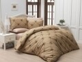 Lenjerie de pat pentru o persoana, Creamy, Beverly Hills Polo Club, 3 piese, 160 x 240 cm, 100% bumbac ranforce, crem/maro