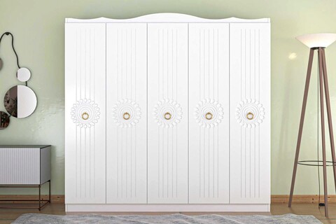 Dulap pentru haine, Glenevis, Elif 410, 175x188x50 cm, Alb Glenevis