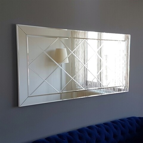 Oglinda decorativa A306Y, Neostill, 65 x 130 cm, argintiu
