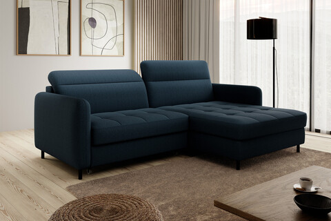 Coltar extensibil dreapta 3 locuri ELTAP, RT-40MAN, Gomsi, 228x165x100 cm, lemn/poliester, albastru inchis