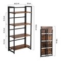 Biblioteca, Vasagle, 60 x 30 x 125.5 cm, fier/PAL, maro rustic