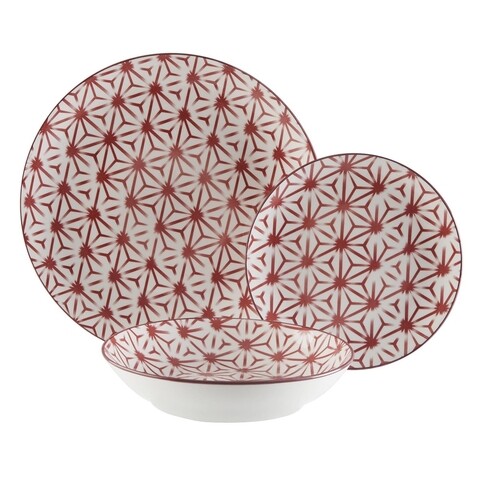 Serviciu de masa 18 piese Rombos, Versa, portelan, rose
