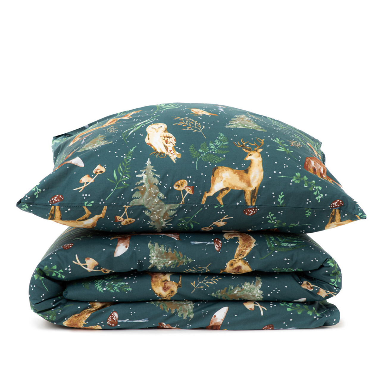 Lenjerie de pat King Size, Padu, Homla, 3 piese, 200x220 cm, bumbac, verde - 1 | YEO