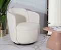Fotoliu rotativ Torino Cream Swivel, Mauro Ferretti, 70x72x75 cm, fier/poliester, crem