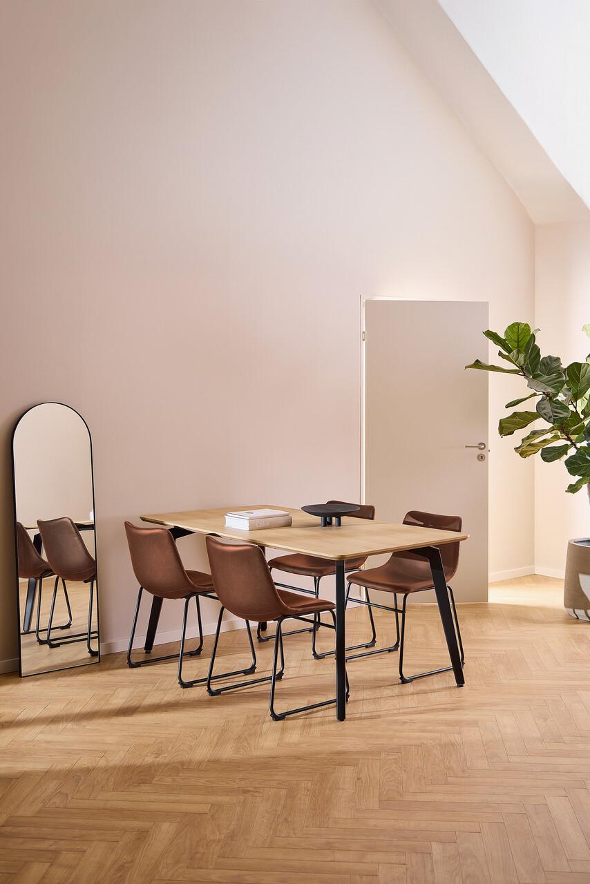 Scaun Oregon, Actona, 48x56x78.5 cm, piele ecologica/otel, brandy - view 7