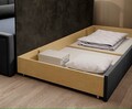 Canapea extensibila brat dreapta 3 locuri, ELTAP, Fulgeo, 214x82x77 cm, lemn/catifea din poliester, albastru inchis/gri