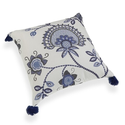 Perna decorativa Carey Tassels, Versa, 45 x 45 cm, poliester, albastru albastru