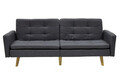 Canapea extensibila 3 locuri Flexible, Pakoworld, 198x87x76 cm, textil, gri inchis