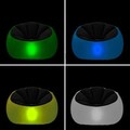 Fotoliu gonflabil cu LED multicolor si telecomanda Chight InnovaGoods, RGB, 64 x 104 x 99 cm, gri/transparent
