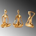 Set de obiecte decorative, Yoga, Poliester, Auriu