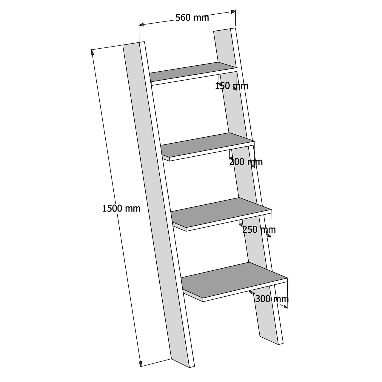 Corp biblioteca, Puqa Design, Solid, 56x150x30 cm, PAL, Maro