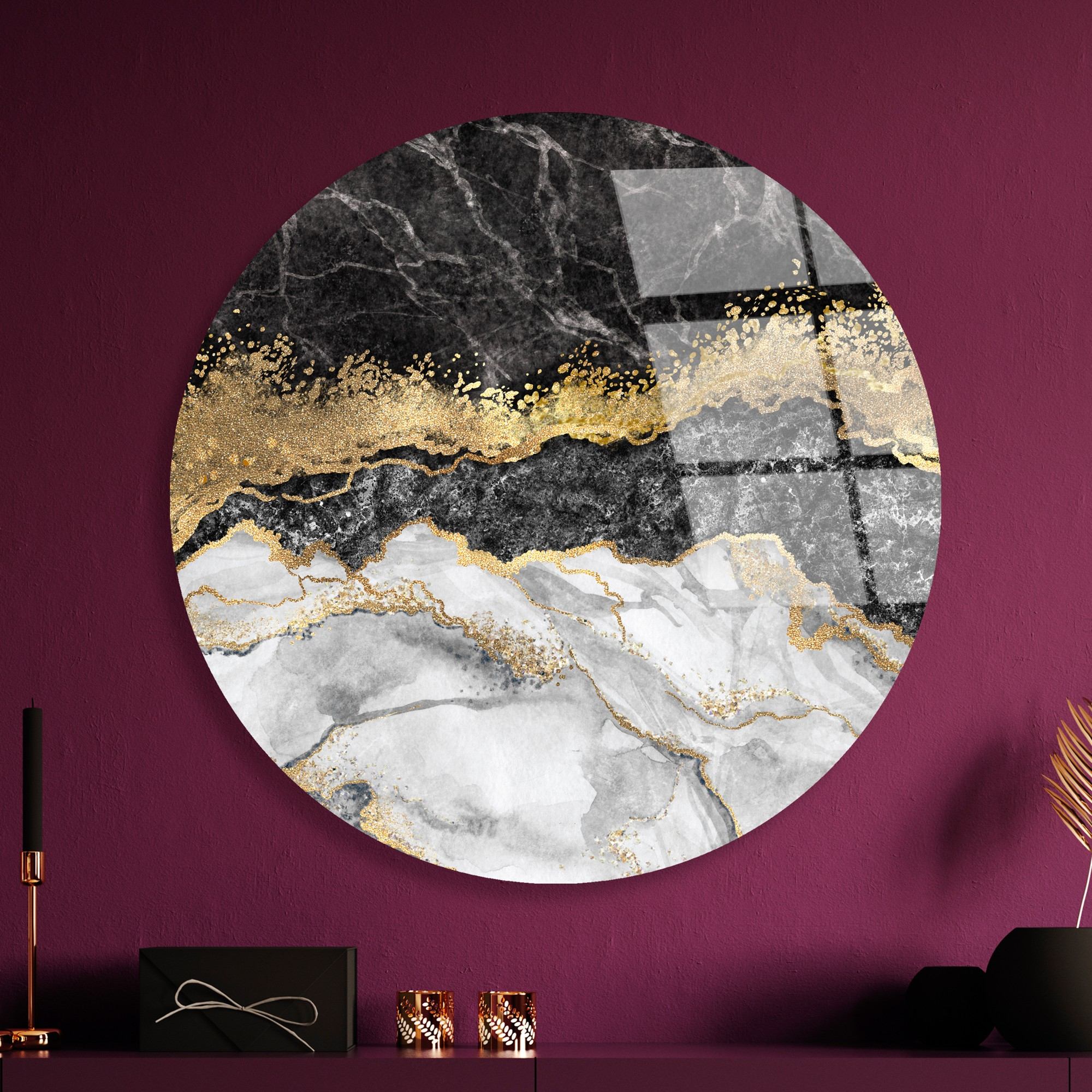 Tablou decorativ, UV-1133, Diametru: 60 cm, Multicolor