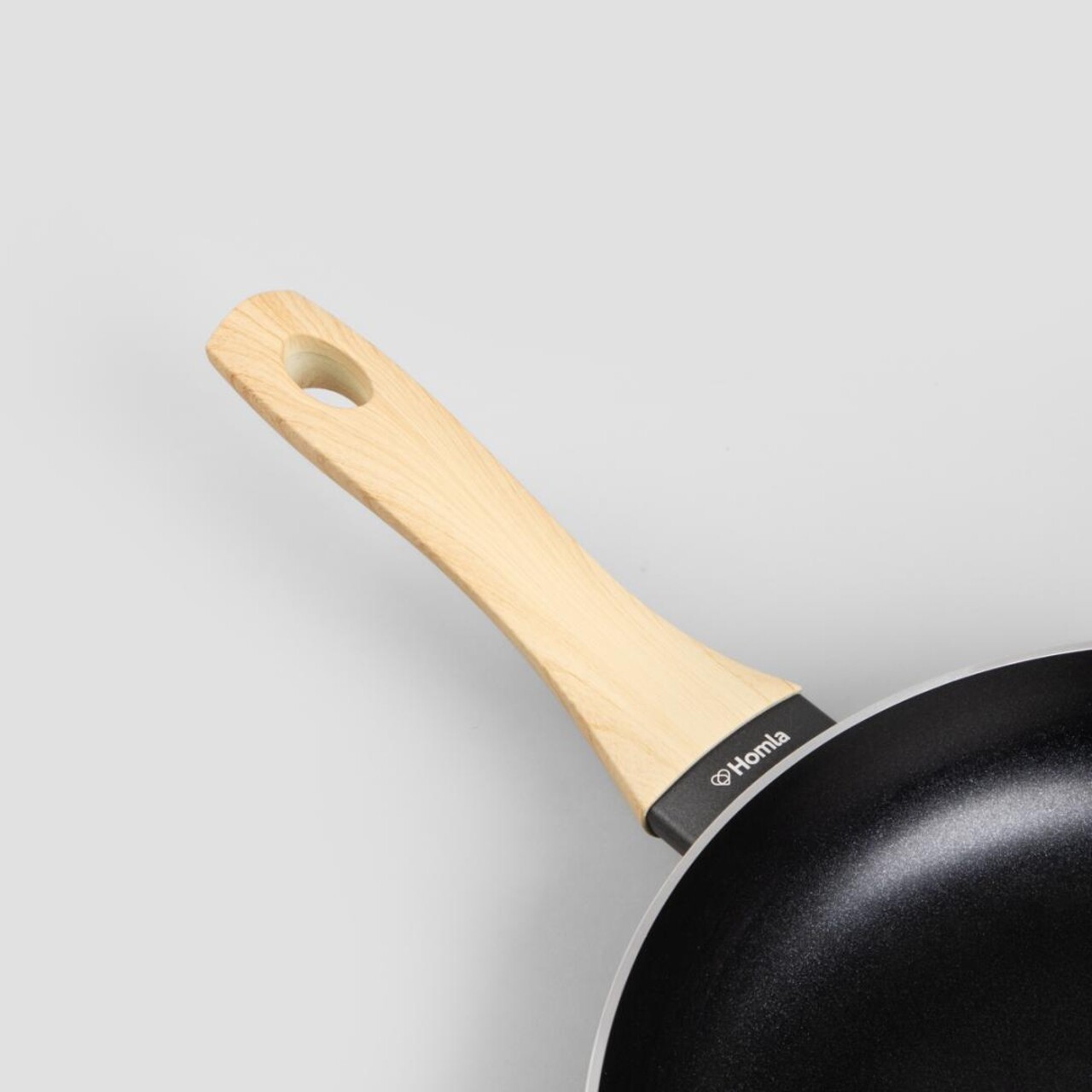 Tigaie B2 Albero Essentials, Homla, 28 cm, aluminiu/inox/plastic, negru/natur - 2 | YEO