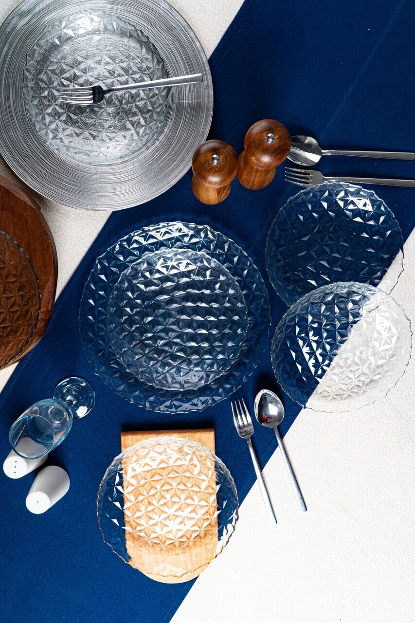 Set platouri servire desert, Hermia, 858CMR1903, Sticla, Farfurie de servire: 25 cm (1 bucată), Transparent — imaginea 6
