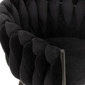 Scaun Prinssi, Homla, 64x54x73 cm, metal/catifea din poliester, negru