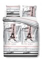 Lenjerie de pat dubla, Vintage Paris, 4 piese, 200x220, 100% bumbac, multicolor