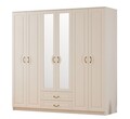 Dulap pentru haine, Rabi, Rb-178, 210x210x52 cm, Alb mat