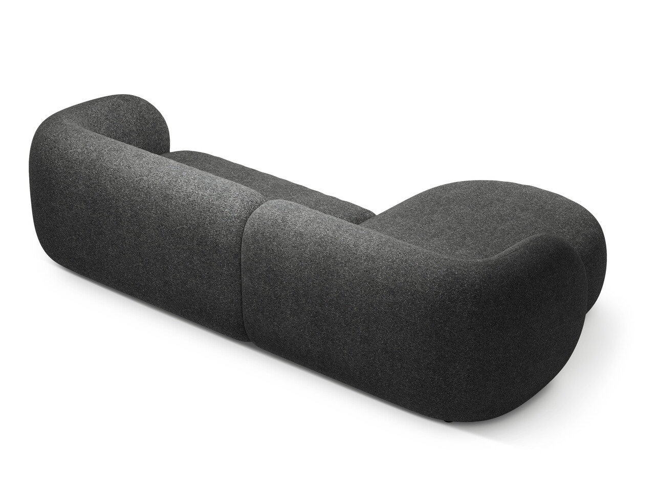 Coltar stanga 3 locuri, Kate, Micadoni, 285x176x76 cm, tesatura structurata, gri inchis melanj - 1 | YEO