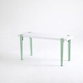 Banca, Logg, Khalkeus , 90x45x30 cm, Alb / Menta / Verde