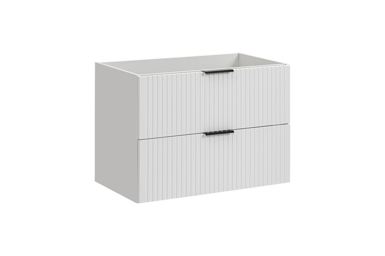 Set mobilier Adel White Anna 80 cm, dulap inalt, masca cu lavoar si oglinda cu LED, Comad, alb — imaginea 4
