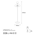 Lampadar, Fulgor, 942FLG1508, Metal, Negru / Antic / Alb