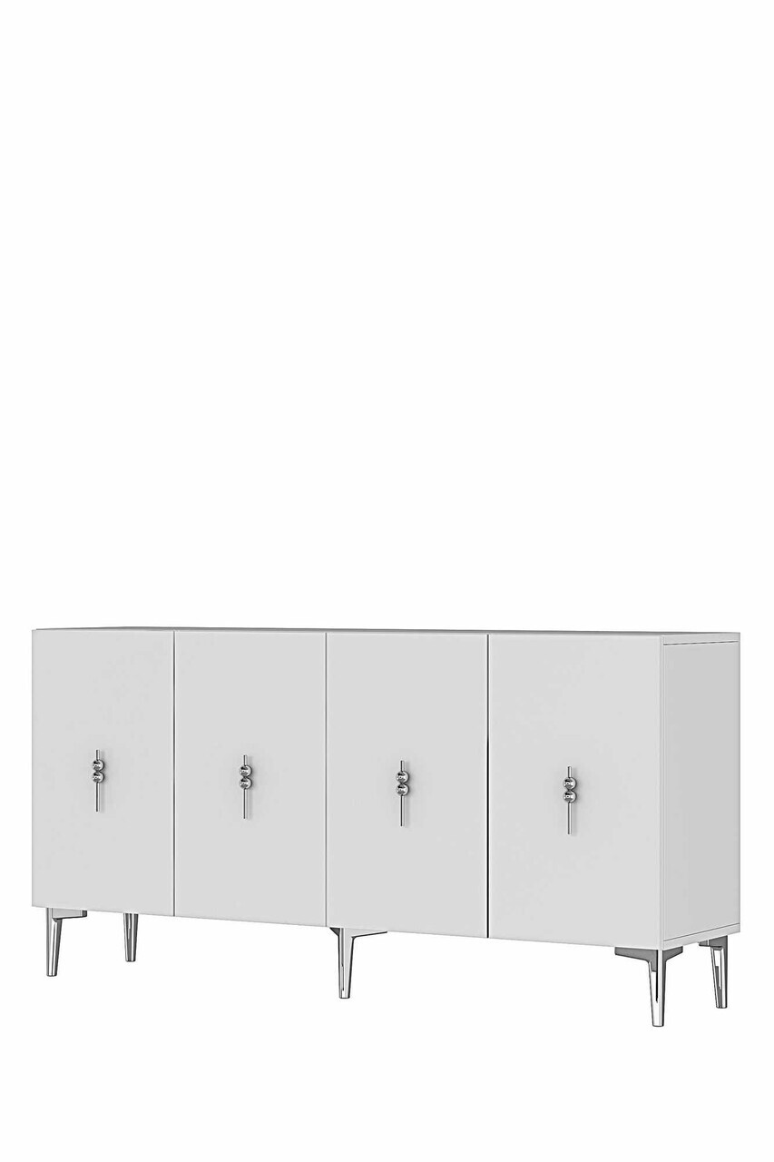 Consola, Hanah Home, Ayshe 150, 150x75x32 cm, Alb / Argintiu — imaginea 5