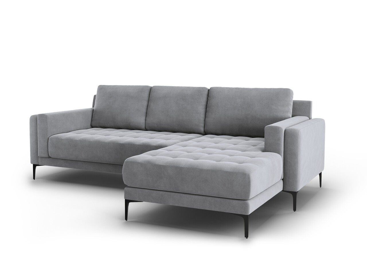 Coltar Dreapta, Orrino, Mazzini Sofas, 4 Locuri, 242x164x82 Cm, Catifea, Gri