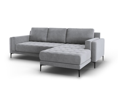 Coltar dreapta, Orrino, Mazzini Sofas, 4 locuri, 242x164x82 cm, catifea, gri