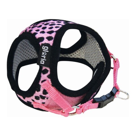 Ham pentru caini leopard, gloria, marime m, 27-35 cm, roz
