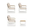 Set mobilier pentru gradina/terasa 4 piese Leandro, Bizzotto, aluminiu/poliester impermeabil, alb/bej