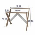 Birou, Hanah Home, X, 90x88x50 cm, Antracit / Pin Atlantic