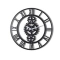 Ceas de perete, Gear XL, Metal, Dimensiune: 70 x 70 cm, Negru