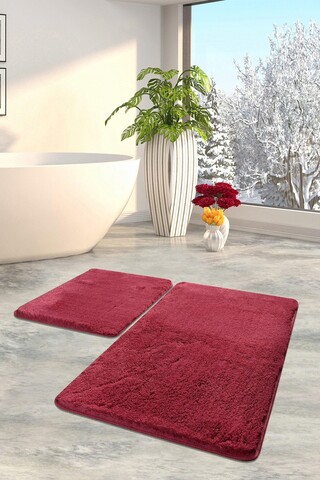 Set covoraș de baie (2 bucăți), chilai, havai, fibre acrilice, fucsia