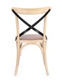 Scaun Cross, Bizzotto, 50.5x52x87 cm, lemn de ulm/otel/ratan, natural antic