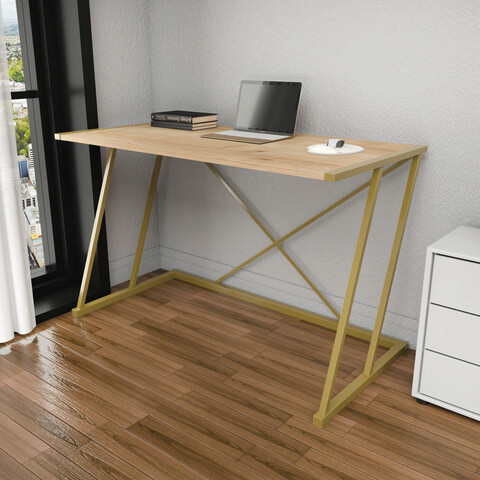 Birou, retricy, adelaide, 114x60x75 cm, pal, aur / stejar