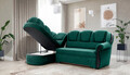 Coltar extensibil stanga 3 locuri ELTAP, L-070, Lord, 243x180x112 cm, lemn/poliester, verde inchis/negru