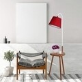 Lampadar cu masuta, Luin, 8273-1, E27, 60 W, metal/lemn/textil