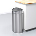 Cos de gunoi cu soft touch, Brabantia, Touch New Matt, 23+10 L, 30.5x43.5x72.5 cm, otel, argintiu