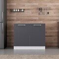 Dulap pentru bucatarie, Hanah Home, Minar, 100x87x58 cm, Alb / Antracit