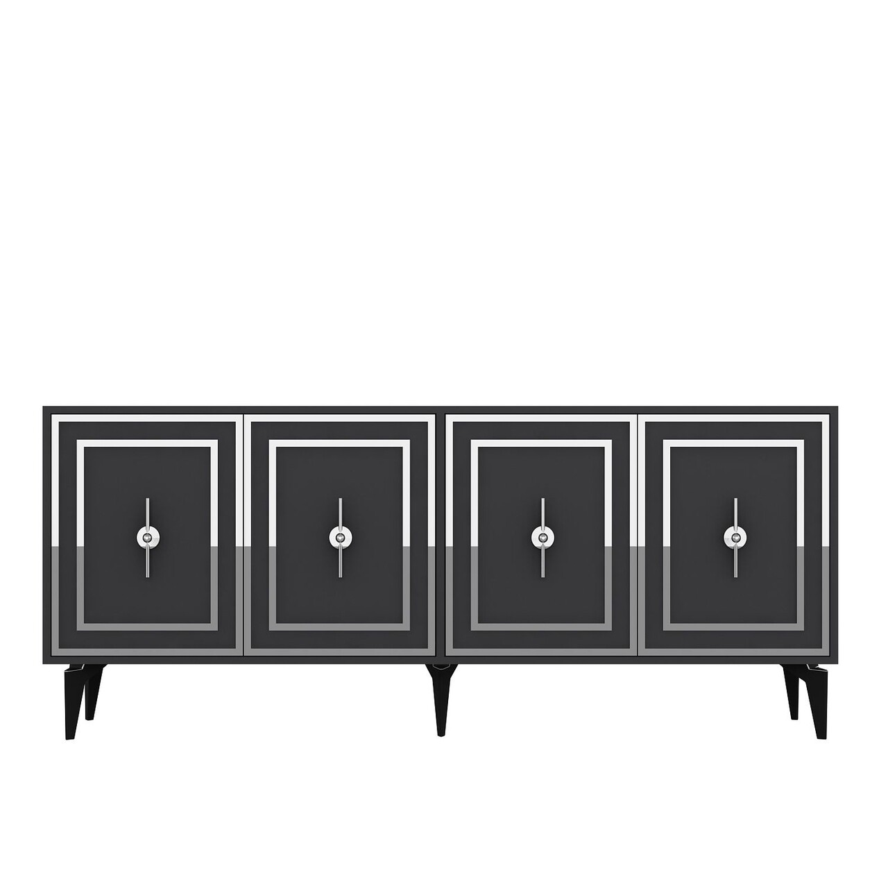Consola, Hanah Home, Samba, 180x78.6x35 cm, PAL , Antracit / Argintiu - view 3