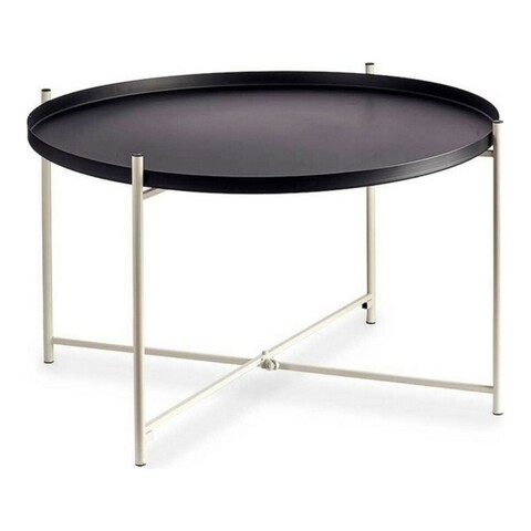 Masuta de cafea marli, gift decor, 76.5 x 76.5 x 46 cm, metal, negru/alb